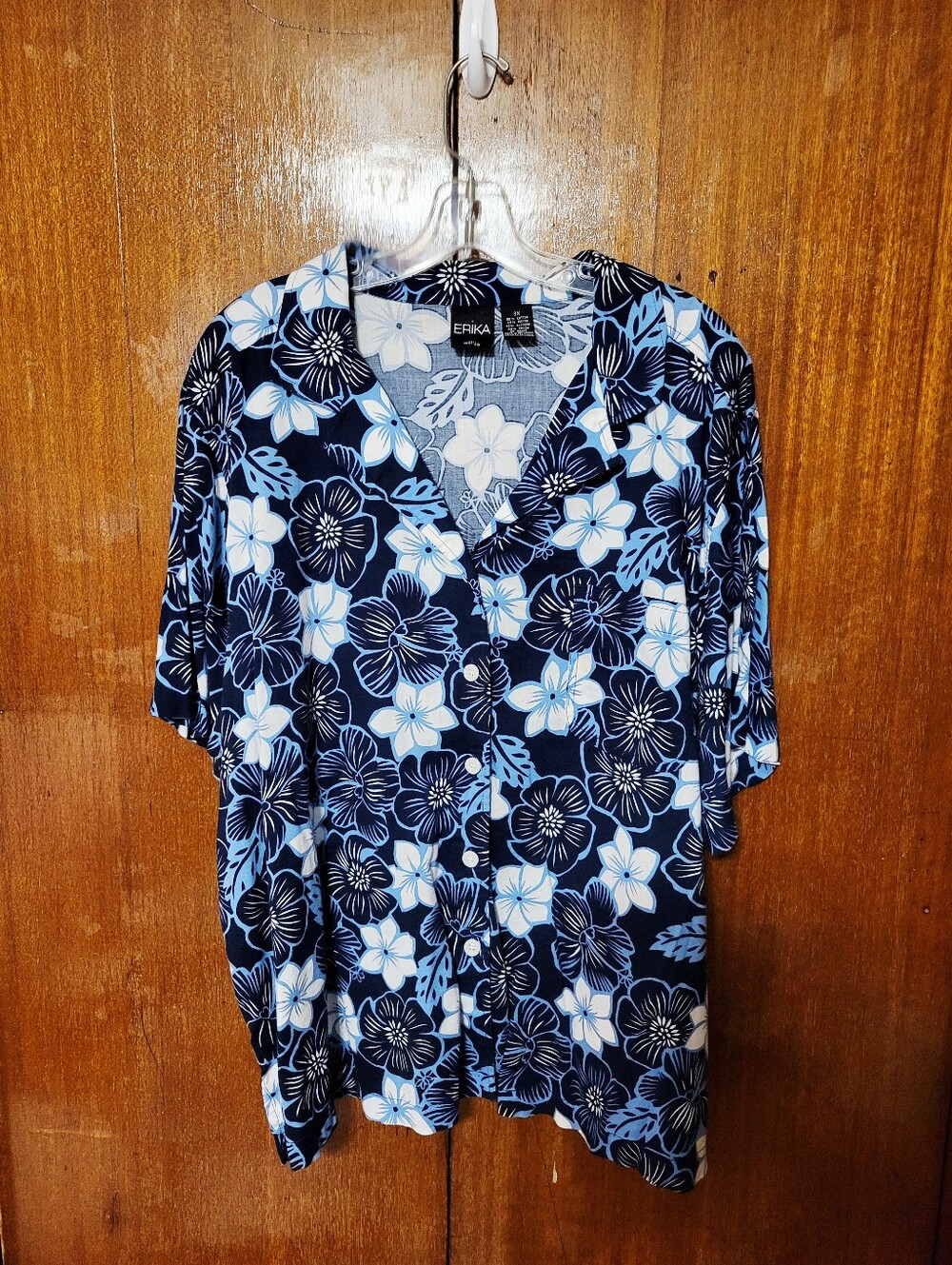 Erika Hawaii Floral Button Down Top